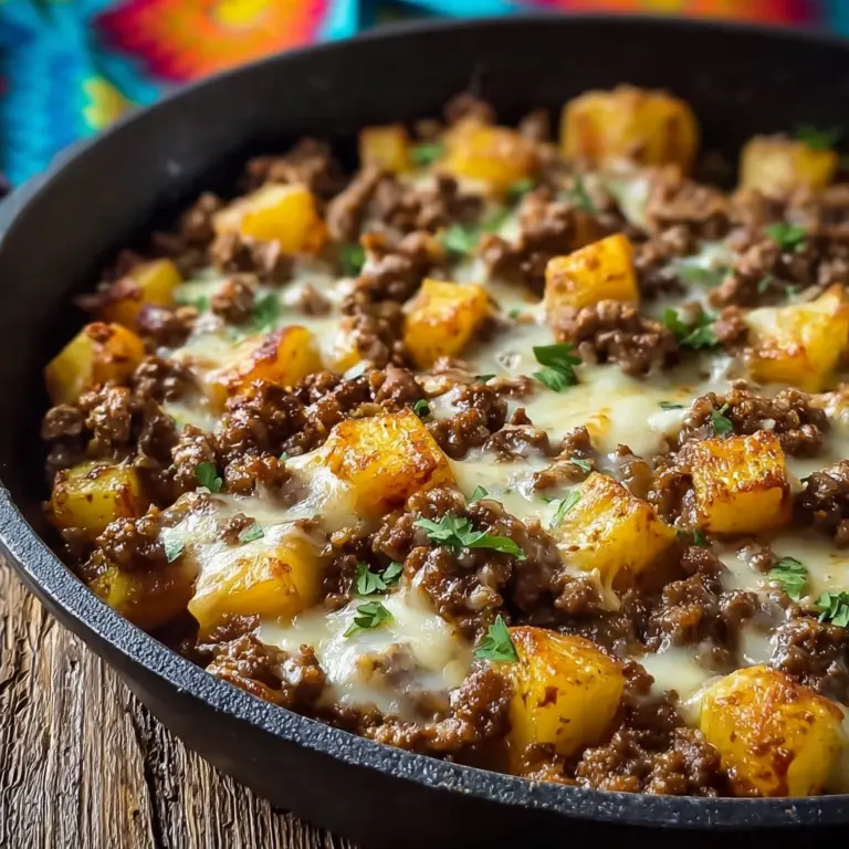 One-Pan Cheesy Meat & Potato Skillet Recipe