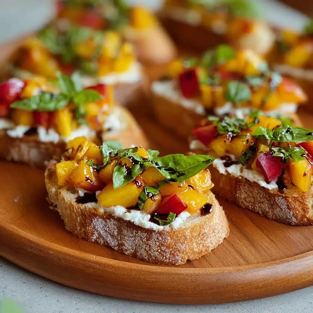 Peach Bruschetta with Whipped Ricotta Recipe - Recipe Image