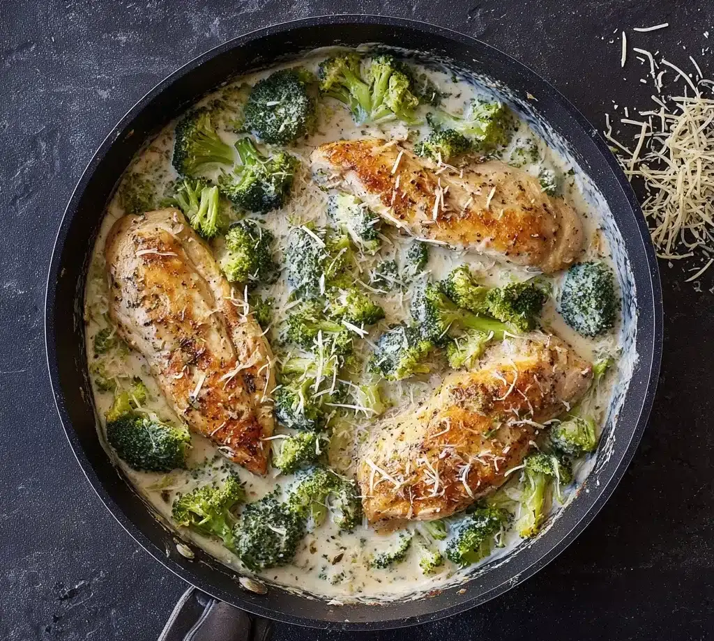Creamy Garlic Chicken and Broccoli Skillet Recipe