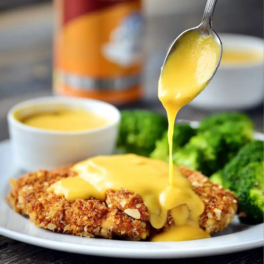 Pretzel Chicken with Mustard-Cheddar Sauce Recipe - Recipe Image