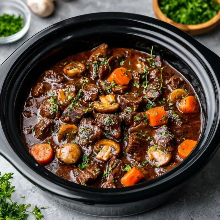 Slow Cooker Beef Bourguignon Recipe