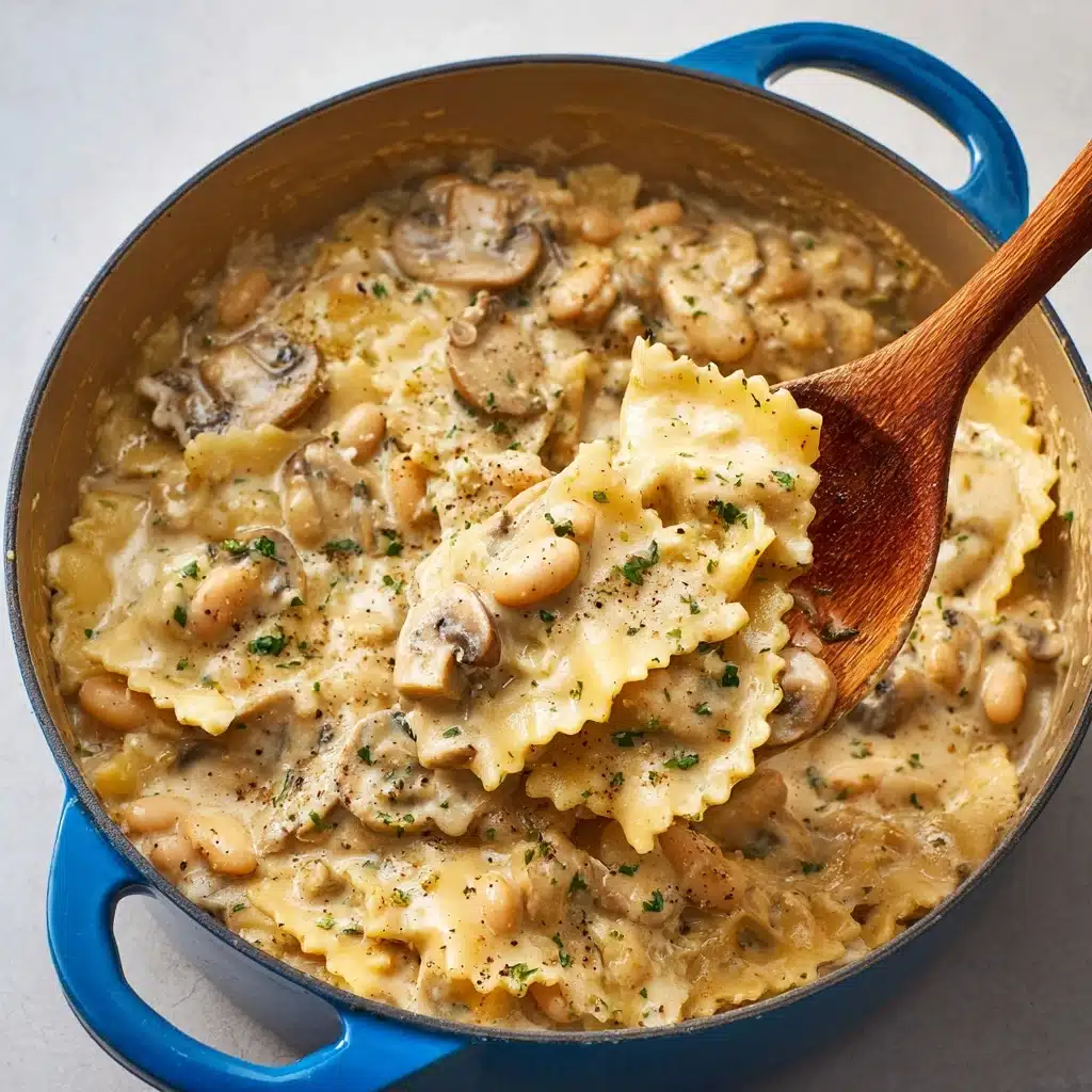 One-Pot Mushroom and White Bean Pasta Recipe - Recipe Image