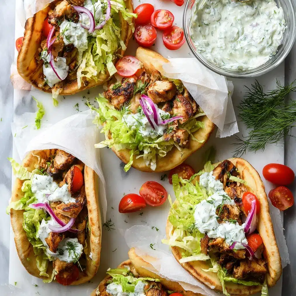 Greek-Style Chicken Gyros with Homemade Tzatziki Recipe - Recipe Image