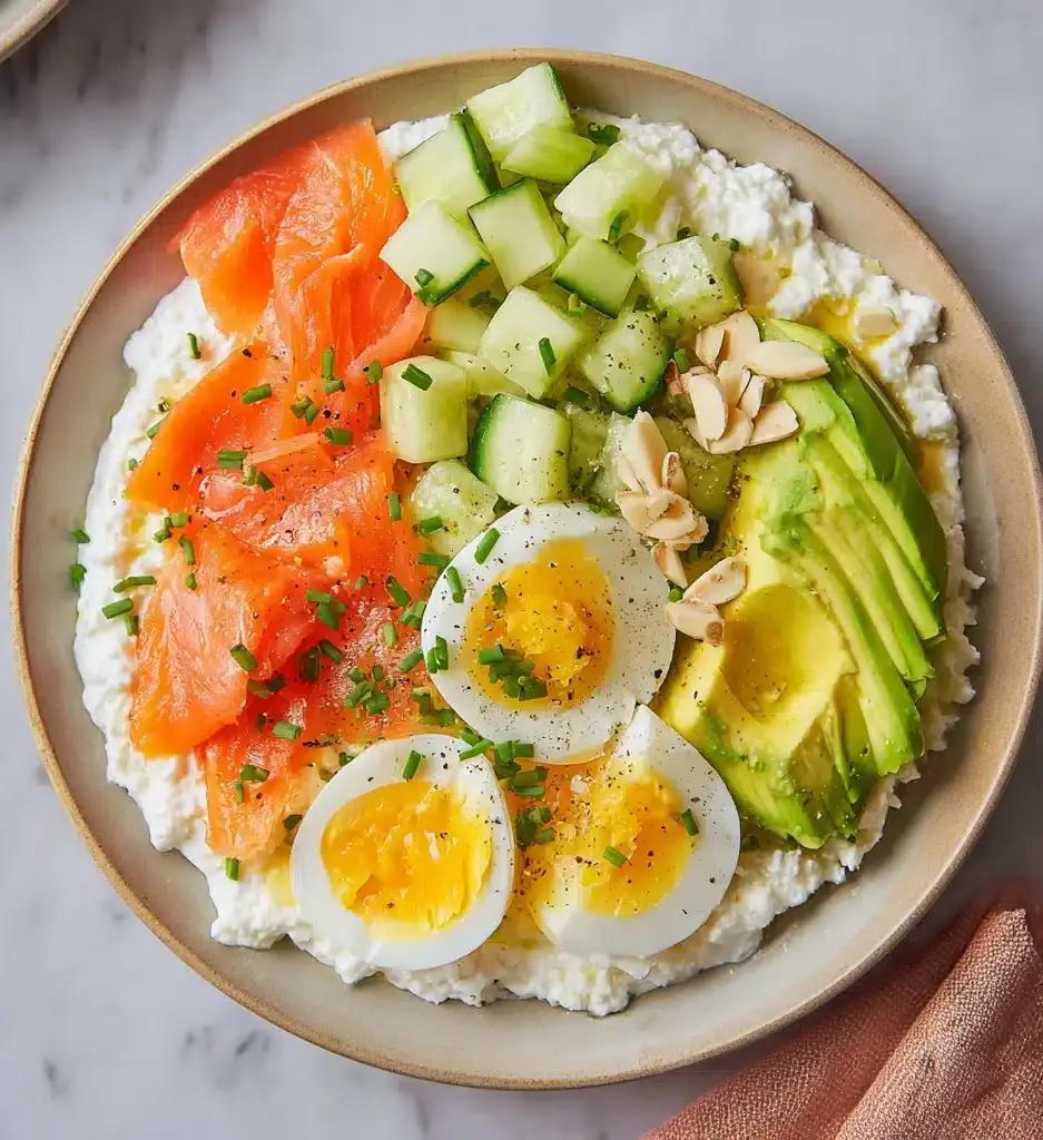Cottage Cheese Salad With Smoked Salmon & Avocado Recipe