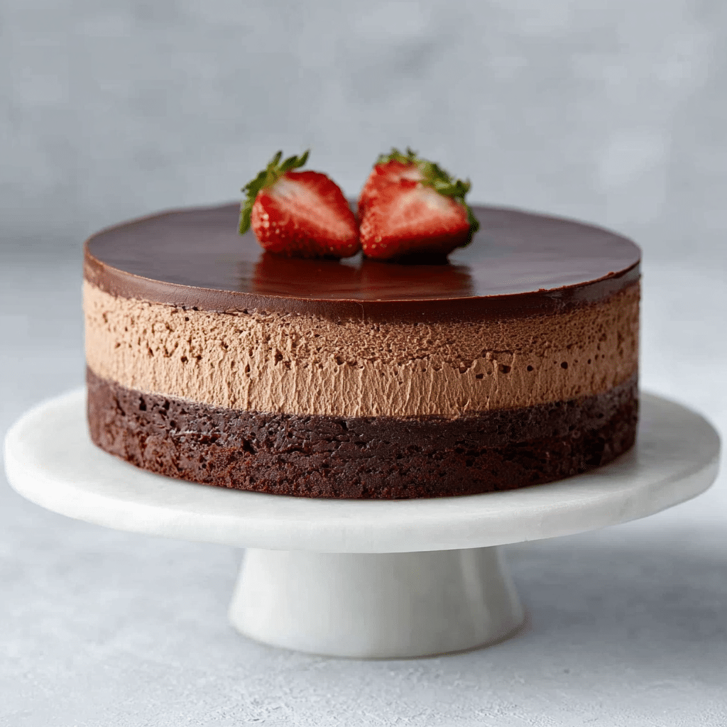 Easy Chocolate Mousse Cake Recipe - Recipe Image