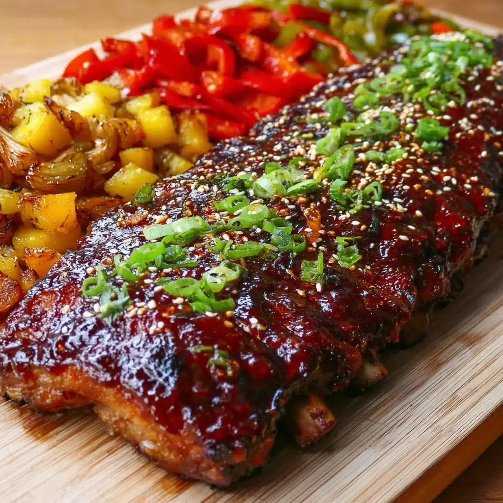 Easy Baby Back Ribs Sheet Pan with Pineapple Glaze Recipe - Recipe Image