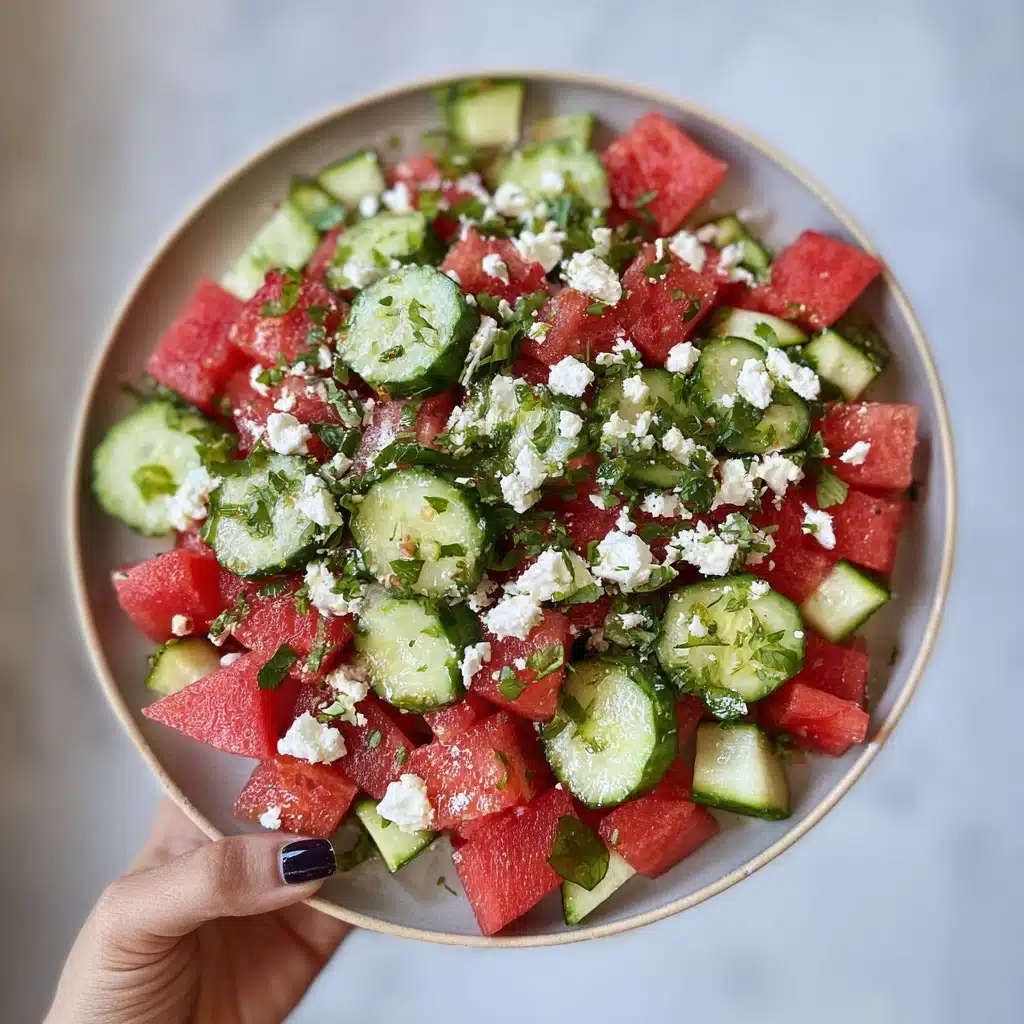 Watermelon Salad with Cucumber and Feta Recipe - Recipe Image