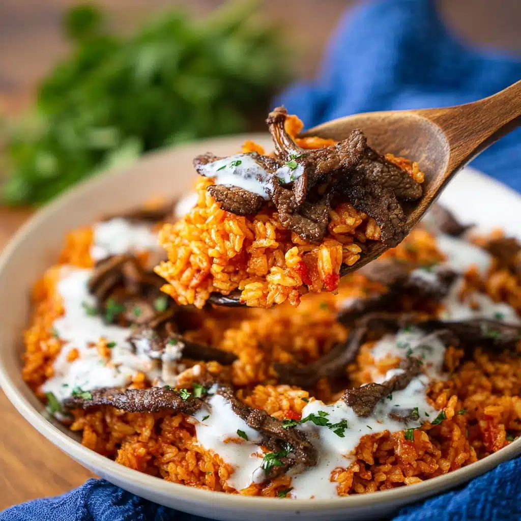 Steak Cheese and Rice Recipe - Recipe Image