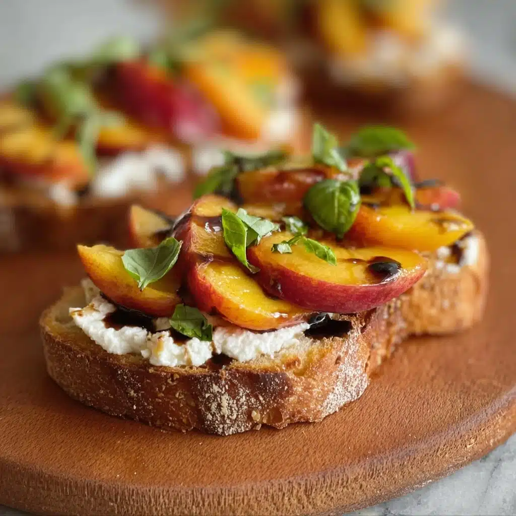 Peach Bruschetta with Whipped Ricotta Recipe - Recipe Image