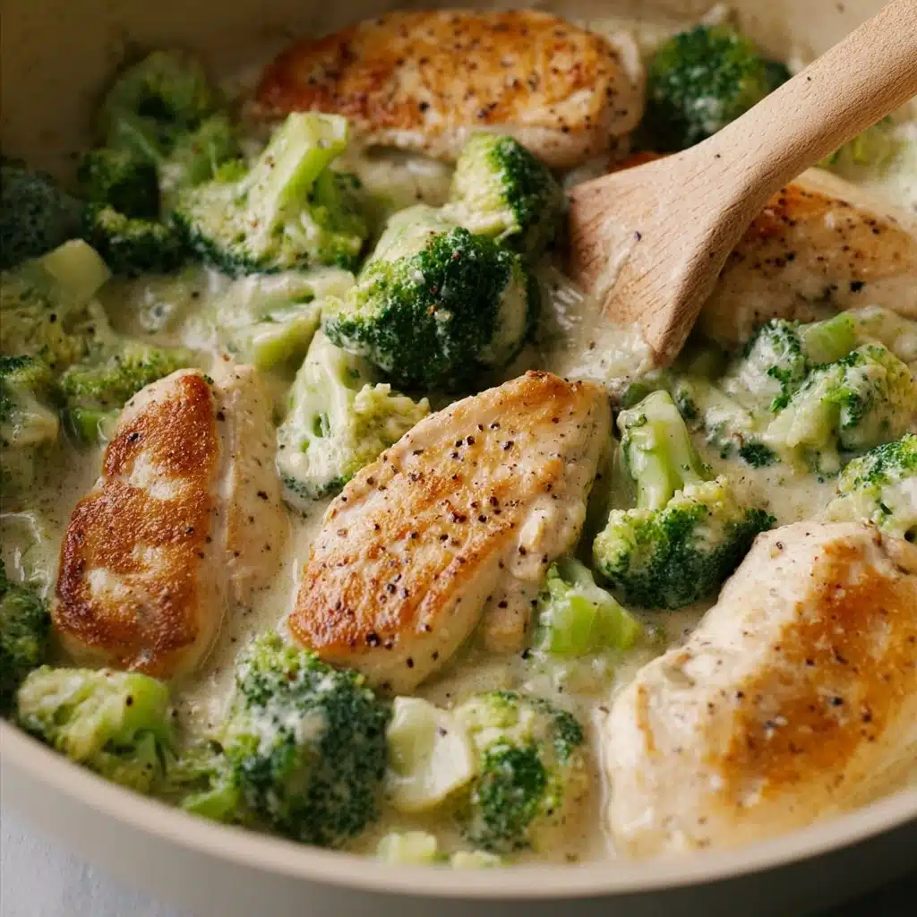 Creamy Garlic Chicken and Broccoli Skillet Recipe - Recipe Image