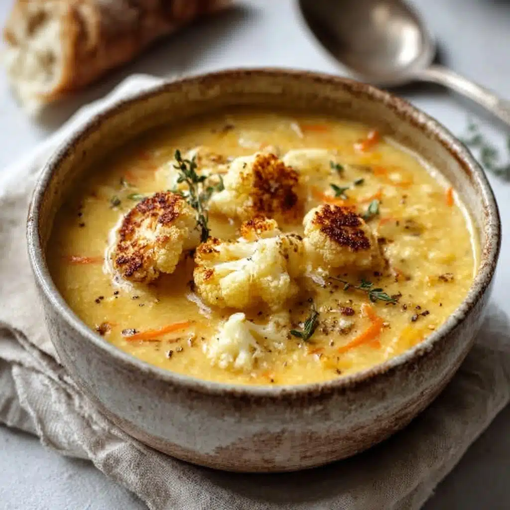 Cheddar Cauliflower and Roasted Garlic Soup Recipe - Recipe Image