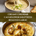 Cheddar Cauliflower and Roasted Garlic Soup Recipe
