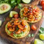 Grilled Shrimp Tostadas with Guacamole & Pico de Gallo Recipe