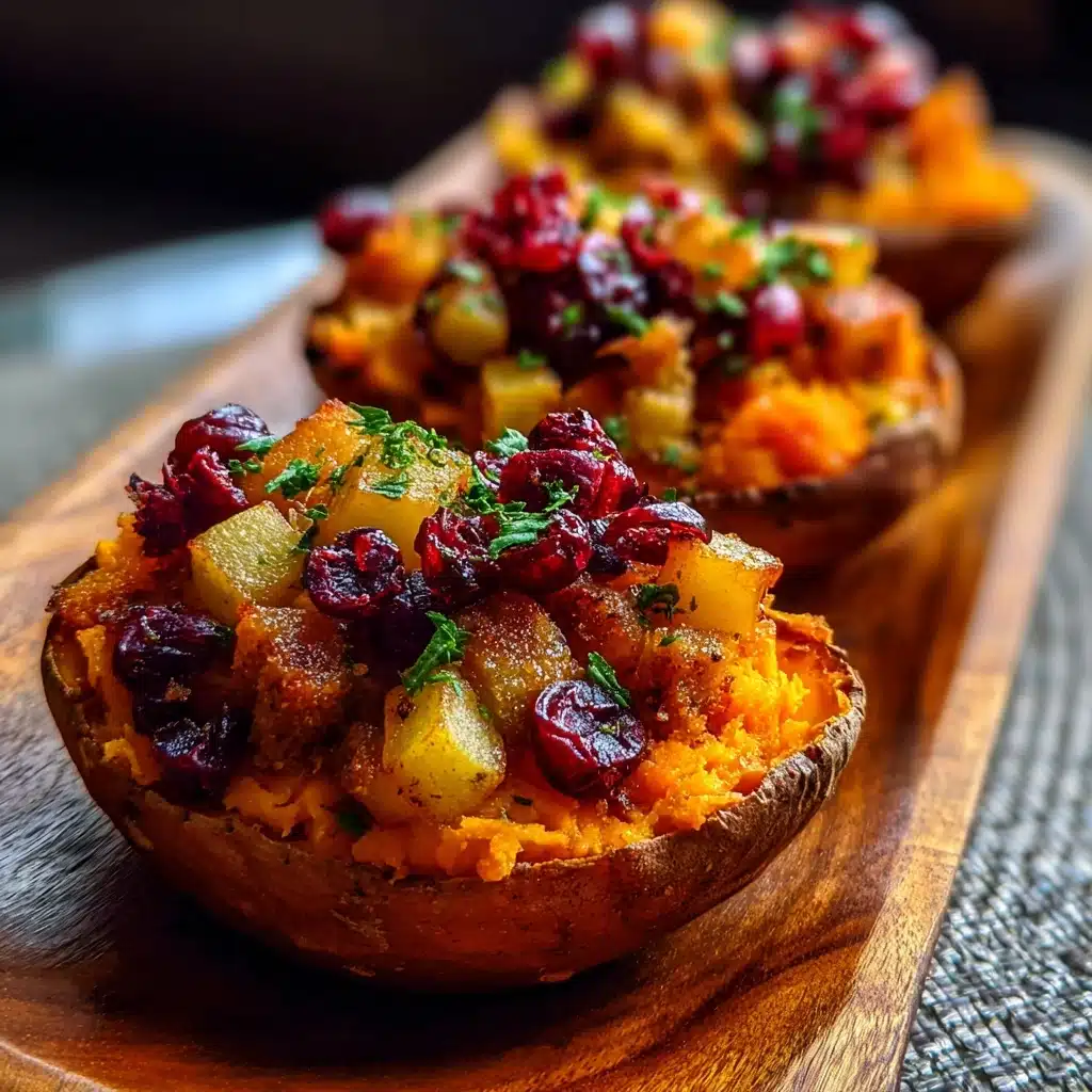Cranberry Apple Twice-Baked Sweet Potatoes Recipe - Recipe Image