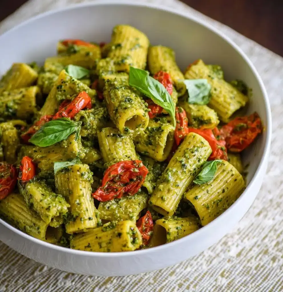 Pesto Pasta with Roasted Tomatoes Recipe