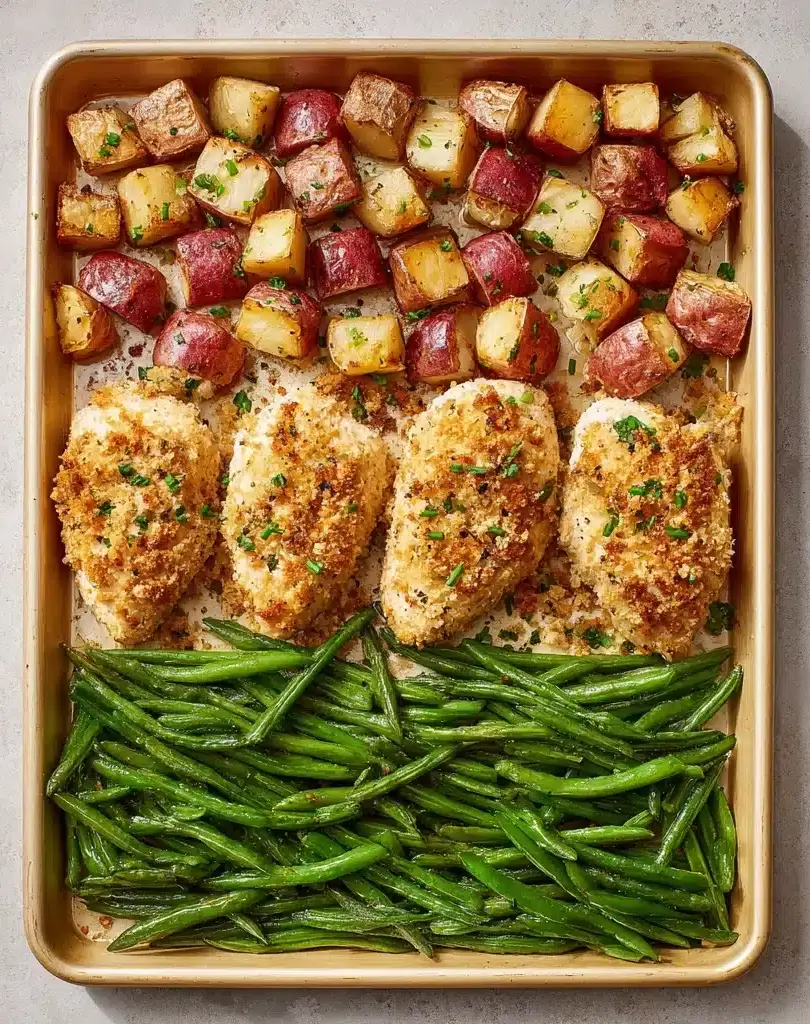 Parmesan Crusted Chicken Sheet Pan Dinner Recipe