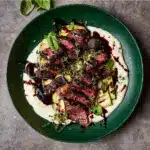 Balsamic Flank Steak with Zucchini and Whipped Feta Recipe