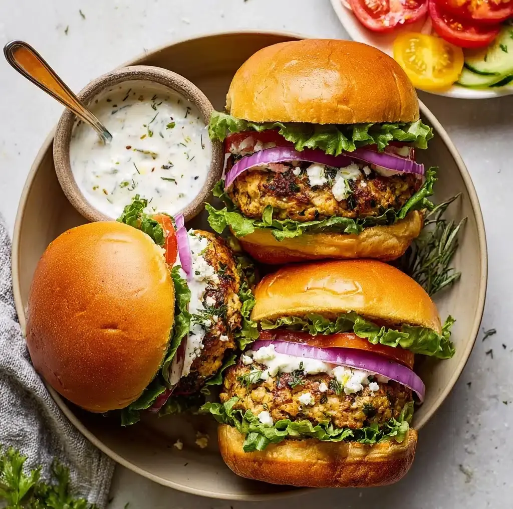 Greek Feta Turkey Burgers Recipe
