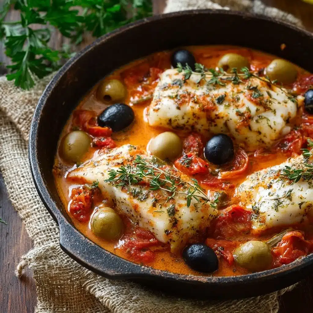 Cod Provençal with Tomatoes, Capers and Olives Recipe - Recipe Image