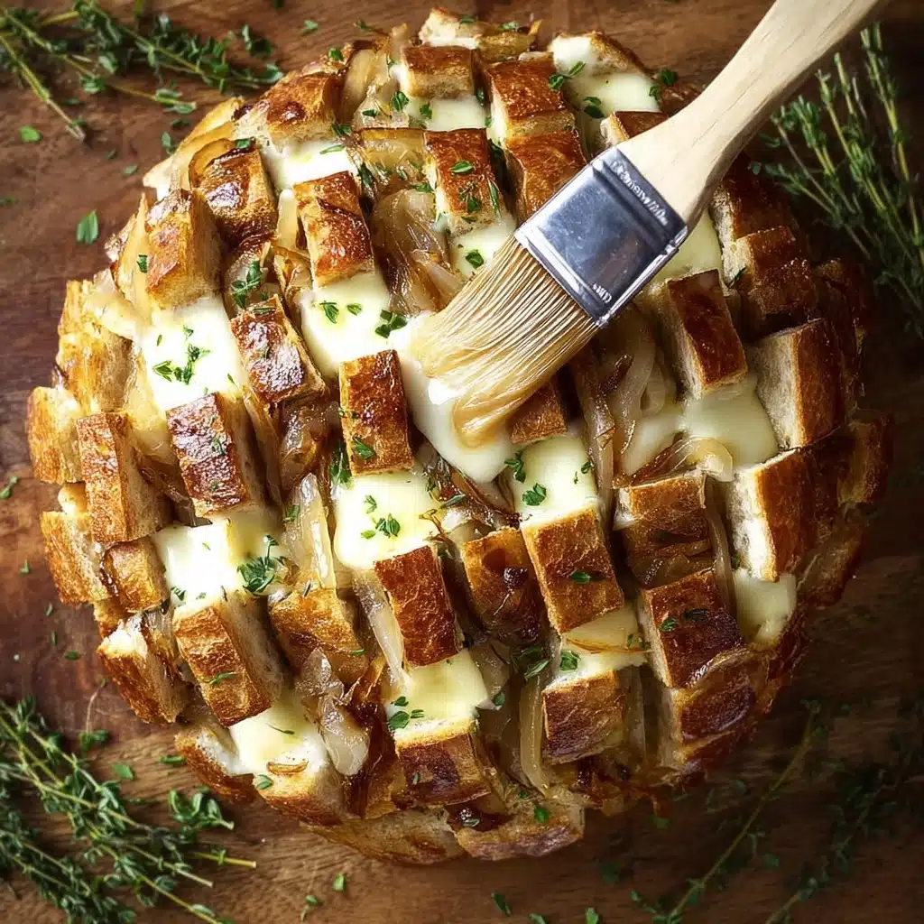 Brie Pull-Apart Bread with Pear and Caramelized Onions Recipe - Recipe Image