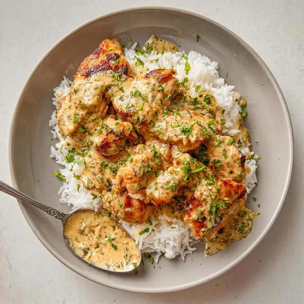 creamy garlic chicken with rice Recipe - Recipe Image