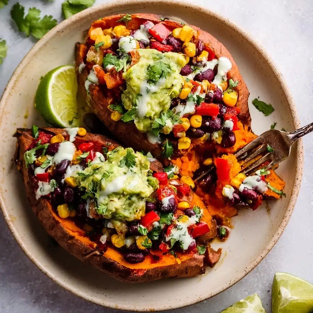 Stuffed Sweet Potato with Avocado, Black Beans & Cilantro Lime Crema
 - Recipe Image