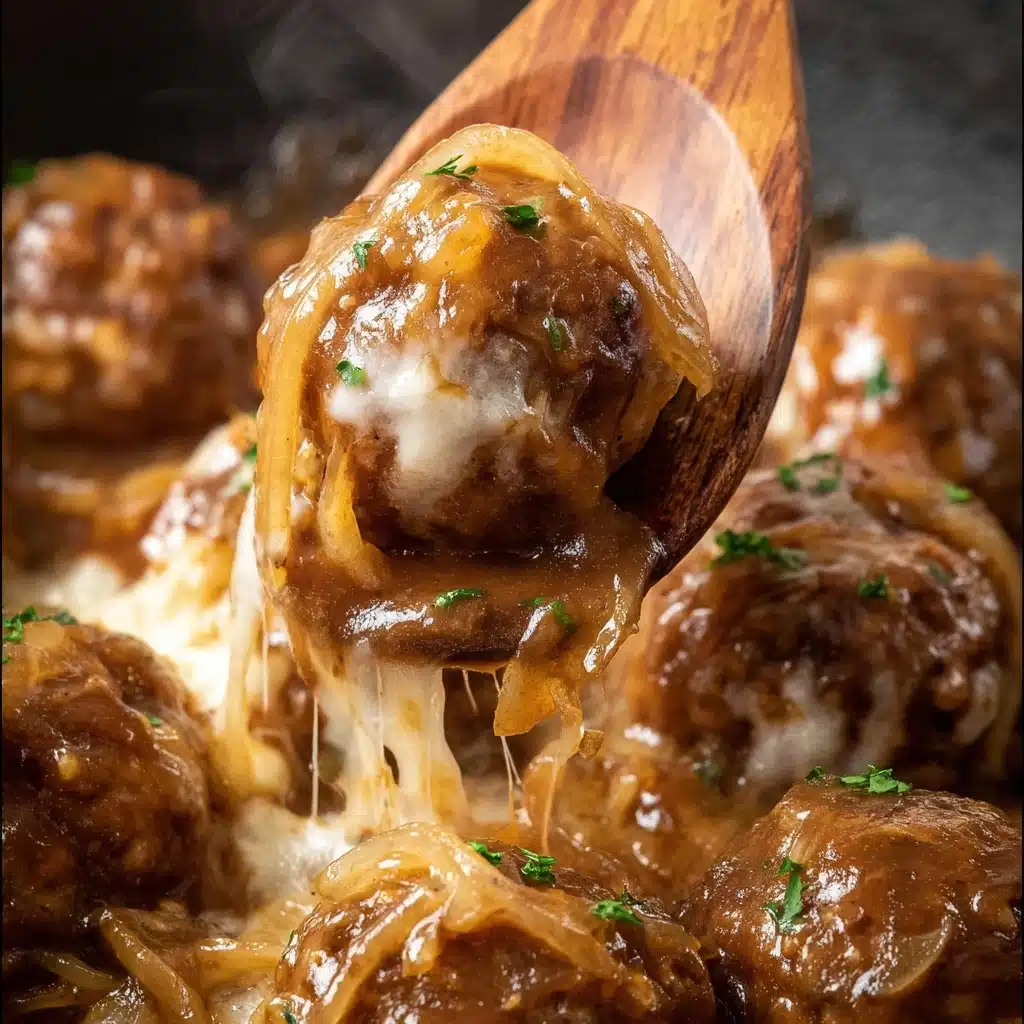 Crock Pot French Onion Meatballs Recipe - Recipe Image