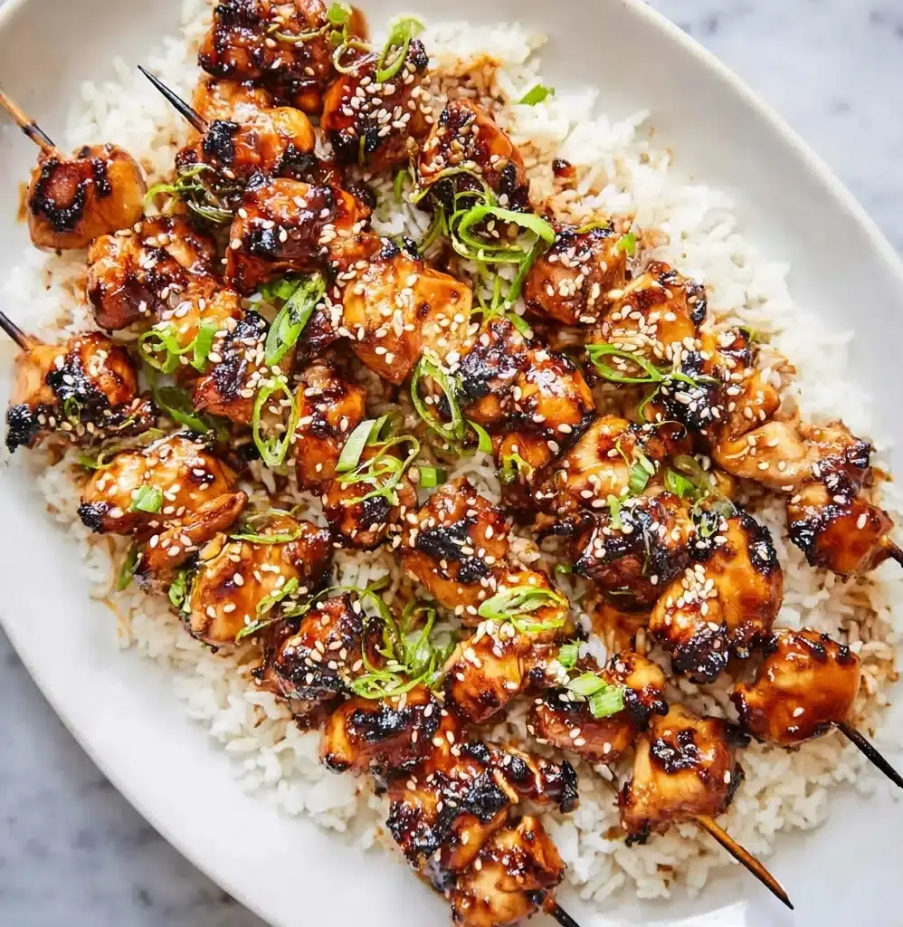 Teriyaki Sesame Grilled Chicken Skewers Recipe