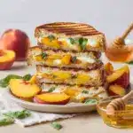 Easy Honey Peach White Cheddar Grilled Cheese Recipe