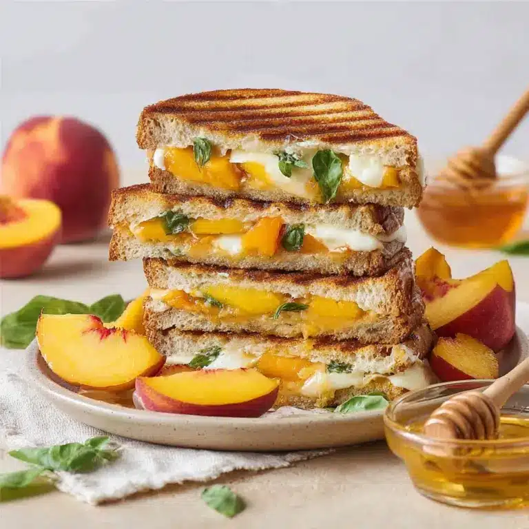 Easy Honey Peach White Cheddar Grilled Cheese Recipe