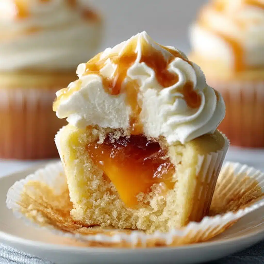 The Best Honey Peach Cream Cheese Cupcakes Recipe - Recipe Image