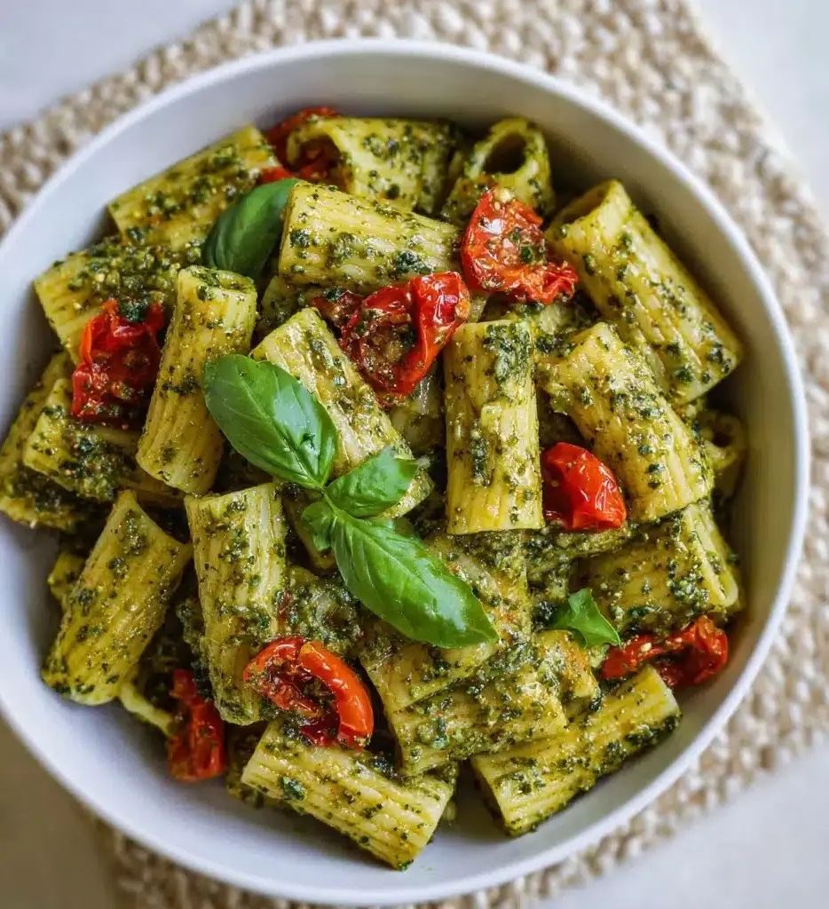 Pesto Pasta with Roasted Tomatoes Recipe