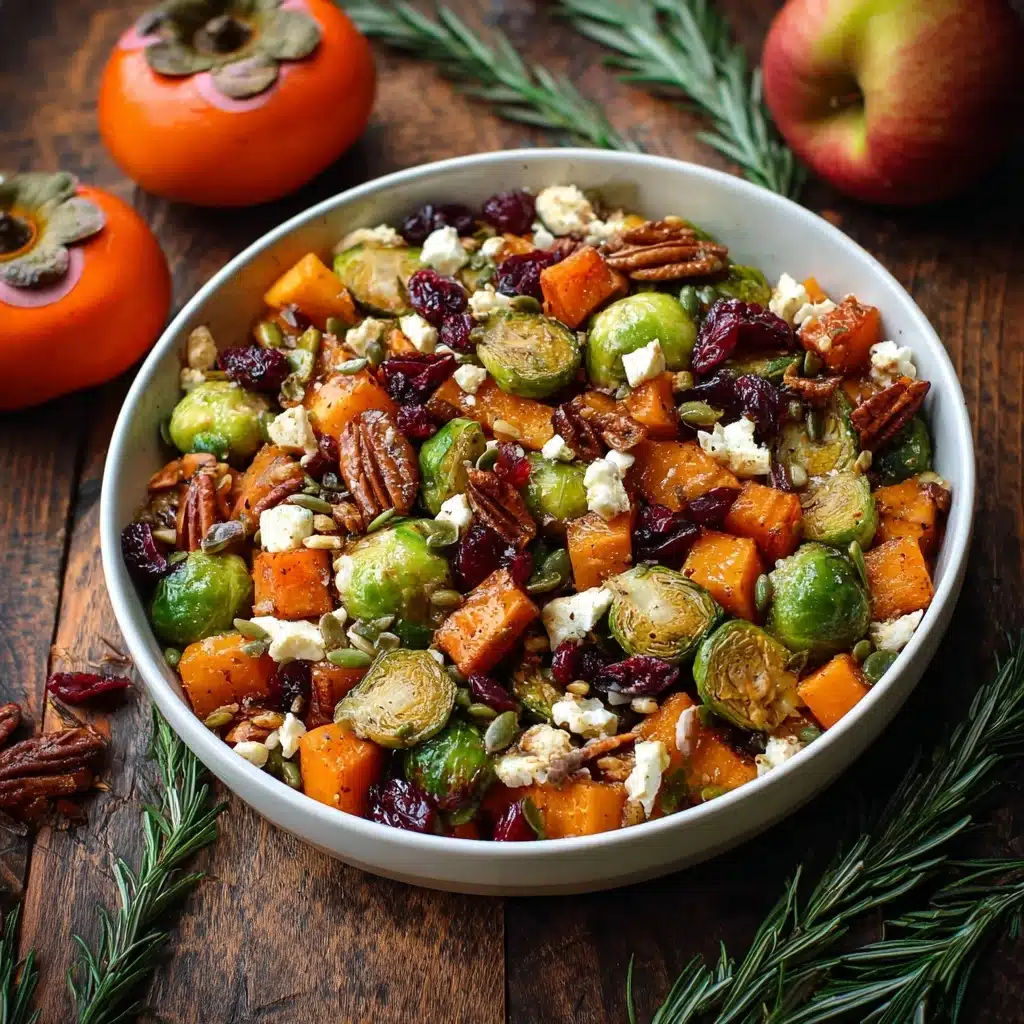 Roasted Zucchini, Brussels Sprouts, and Butternut Squash with Maple Walnuts and Goat Cheese
 - Recipe Image