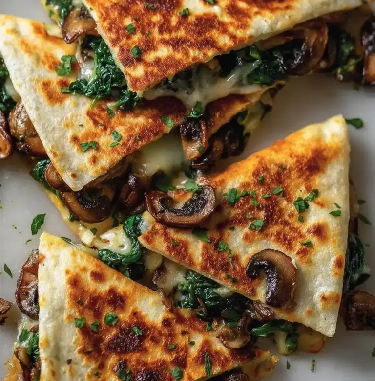 Baked Spinach Mushroom Quesadillas Recipe