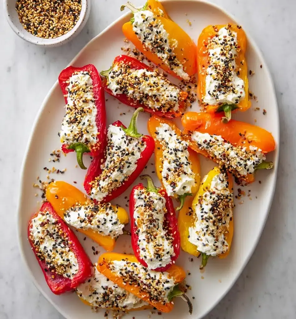 Everything Bagel Cream Cheese Stuffed Mini Peppers Recipe
