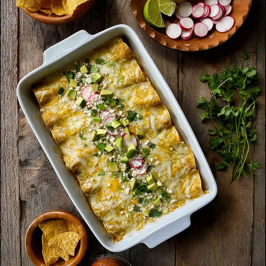 Creamy Green Chile Chicken Enchiladas Recipe - Recipe Image
