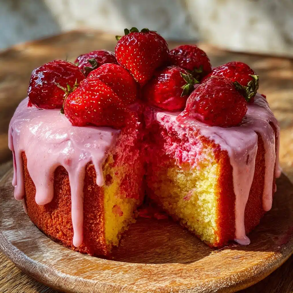 Strawberry Honeybun Cake with Creamy Strawberry Icing Recipe - Recipe Image
