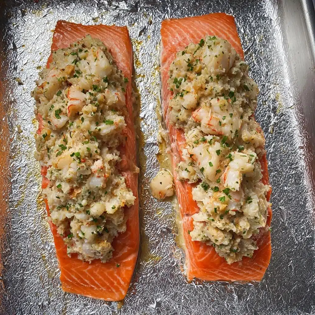 Seafood Lover's Delight Crab & Shrimp Stuffed Salmon Recipe - Recipe Image