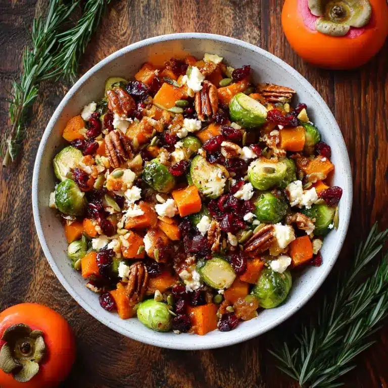 Roasted Zucchini, Brussels Sprouts, and Butternut Squash with Maple Walnuts and Goat Cheese