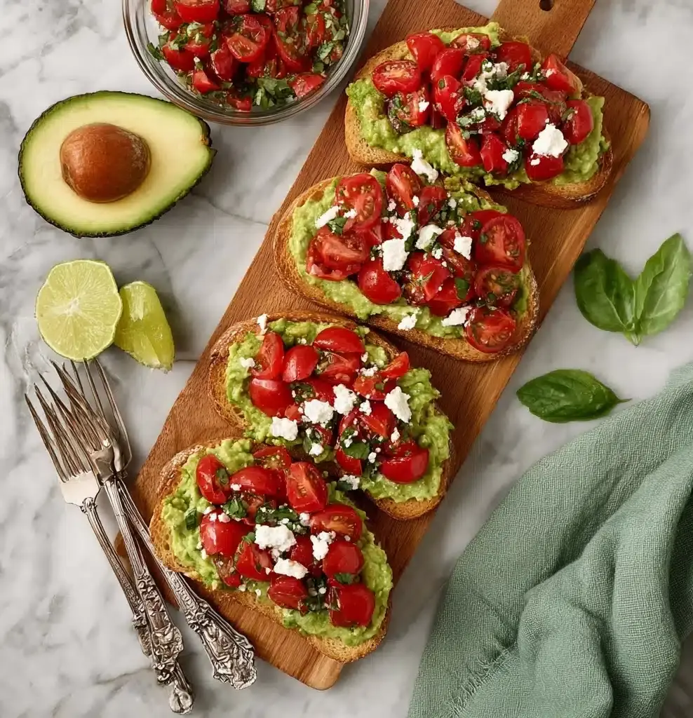 Avocado Toast with Feta and Cherry Tomatoes Recipe