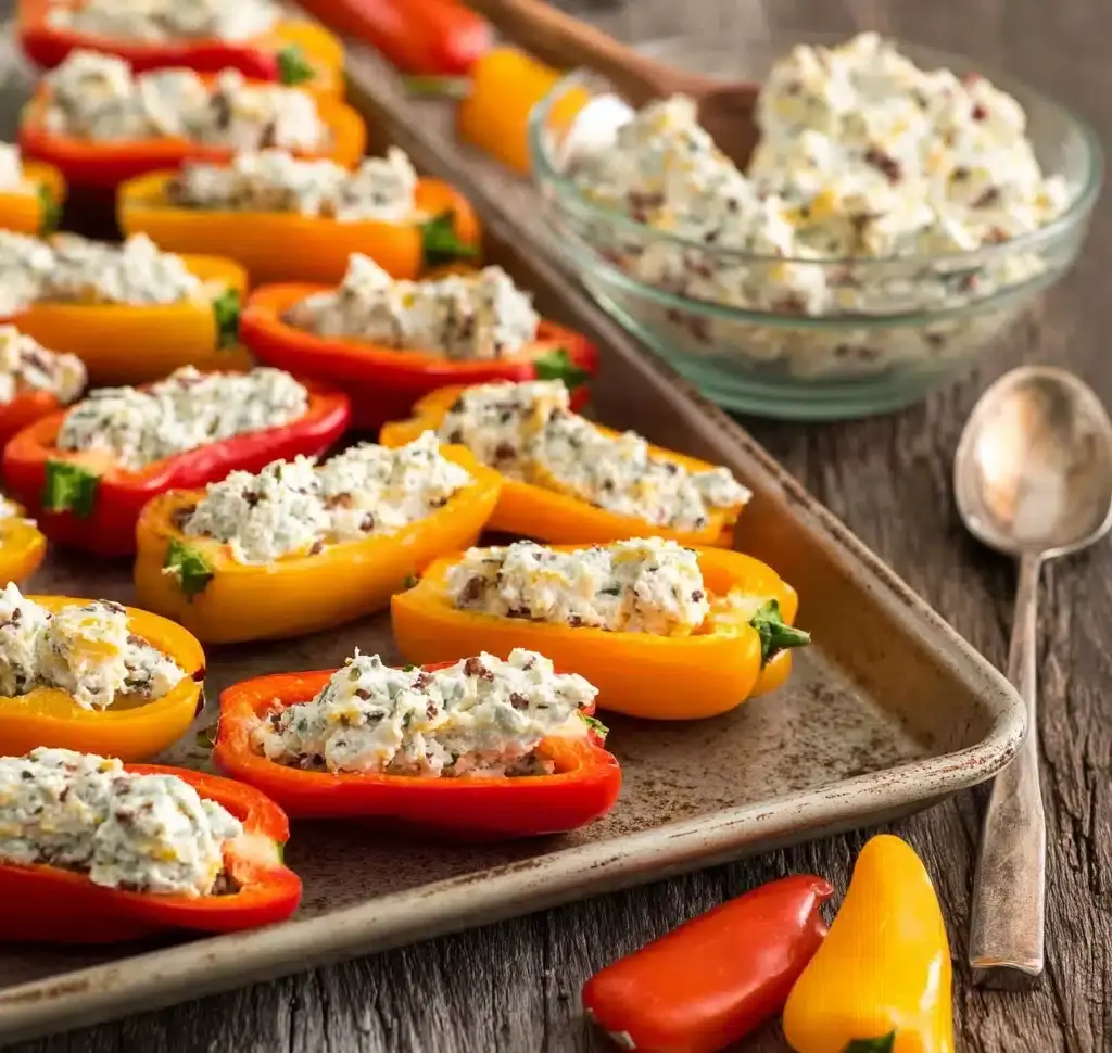 Everything Bagel Cream Cheese Stuffed Mini Peppers Recipe
