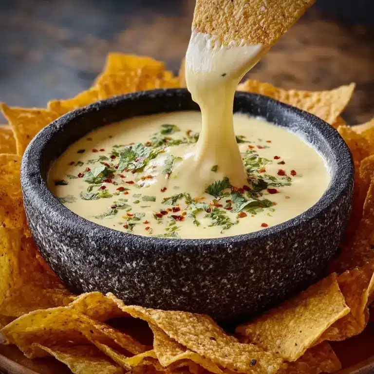 Mexican Restaurant Style White Cheese Queso Dip Recipe