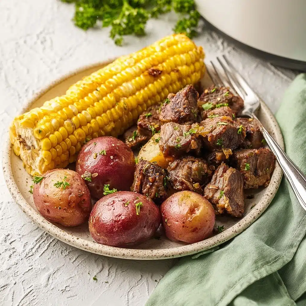 Slow Cooker Steak, Potatoes, and Corn Recipe - Recipe Image