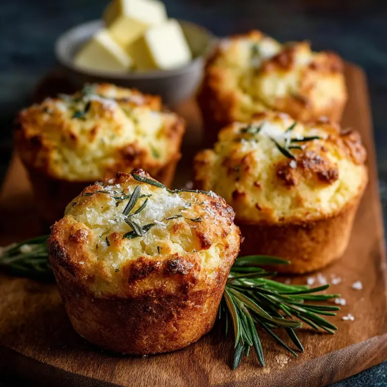 Golden Crust Garlic Rosemary Focaccia Muffins Recipe