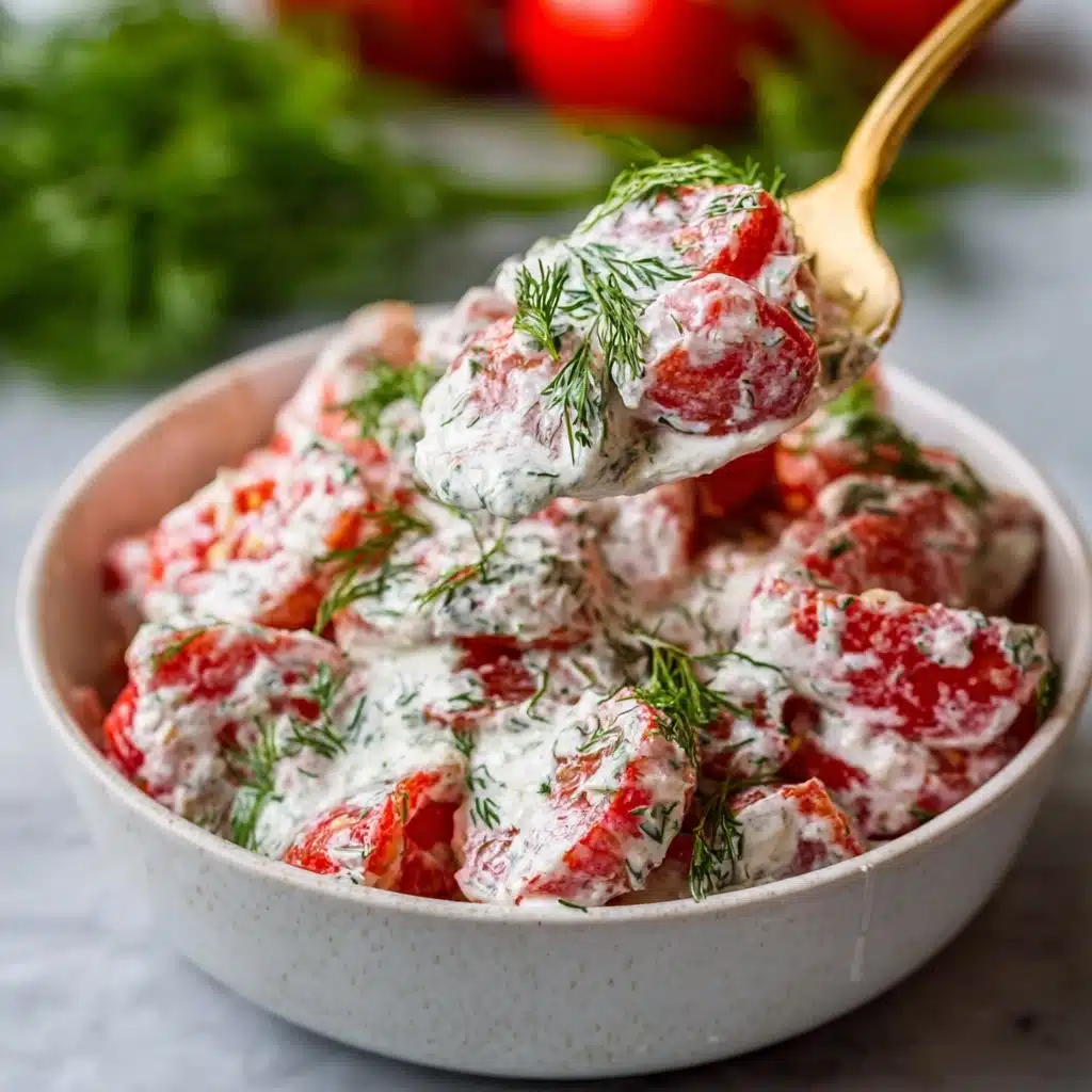 Creamy Tomato Garlic Salad: A Delicious Twist Recipe - Recipe Image