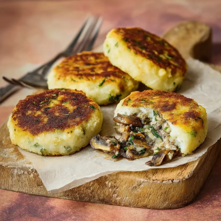 Stuffed Potato Cakes (Meat, Mushrooms) Recipe