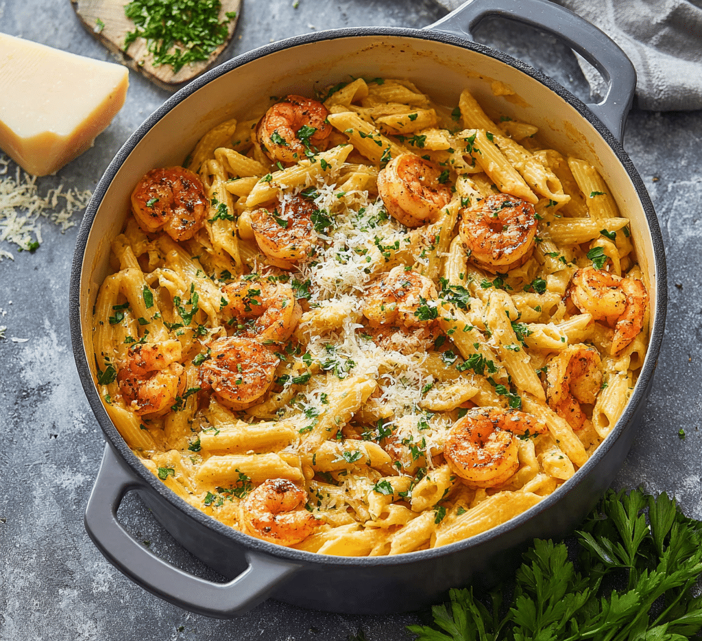 shrimp & crab pasta with creamy cajun sauce Recipe
