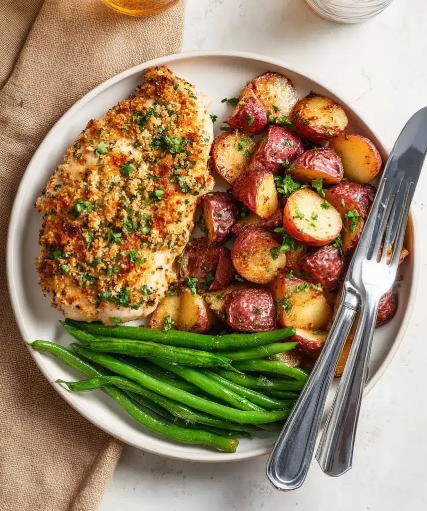 Parmesan Crusted Chicken Sheet Pan Dinner Recipe