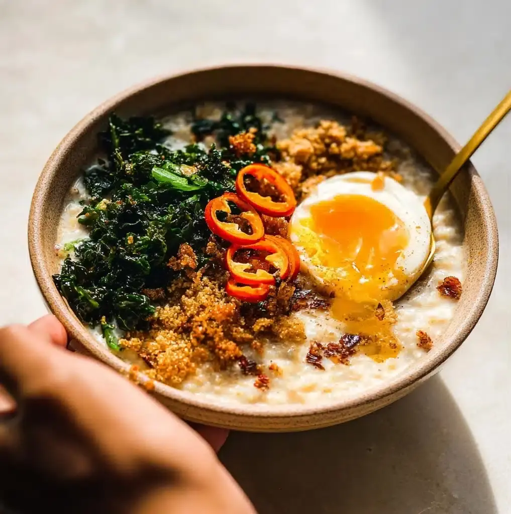 Savory Miso Oatmeal with a Jammy Egg Recipe
