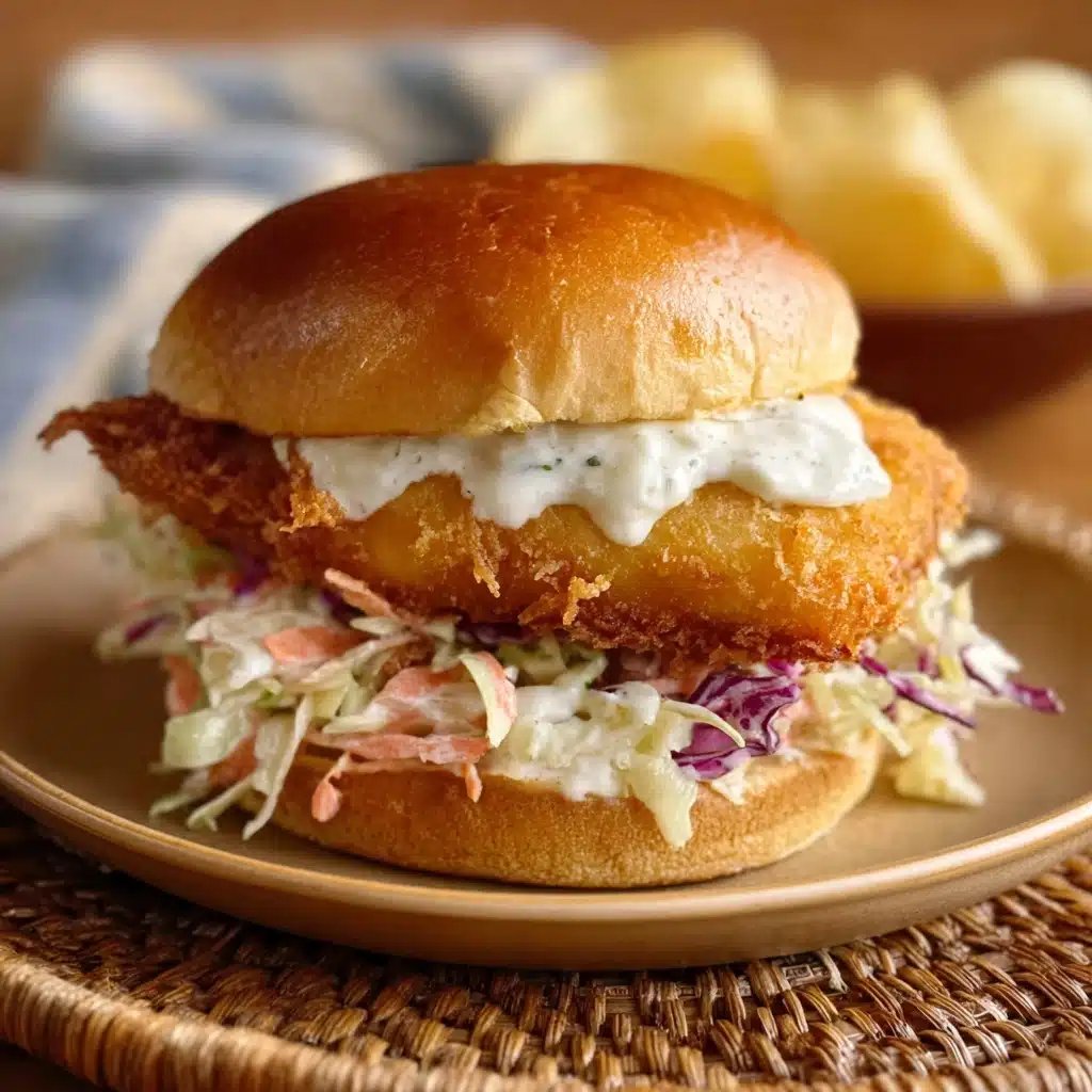 The Best Fried Fish Burger Recipe - Recipe Image